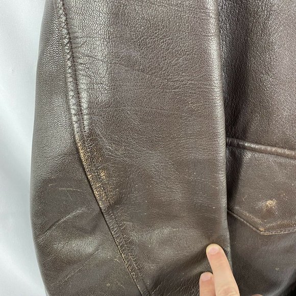 Cooper Type A-2 Brown Goat Skin Leather Flight USA Made Bomber Jacket Men’s SOLD - Picture 6 of 13